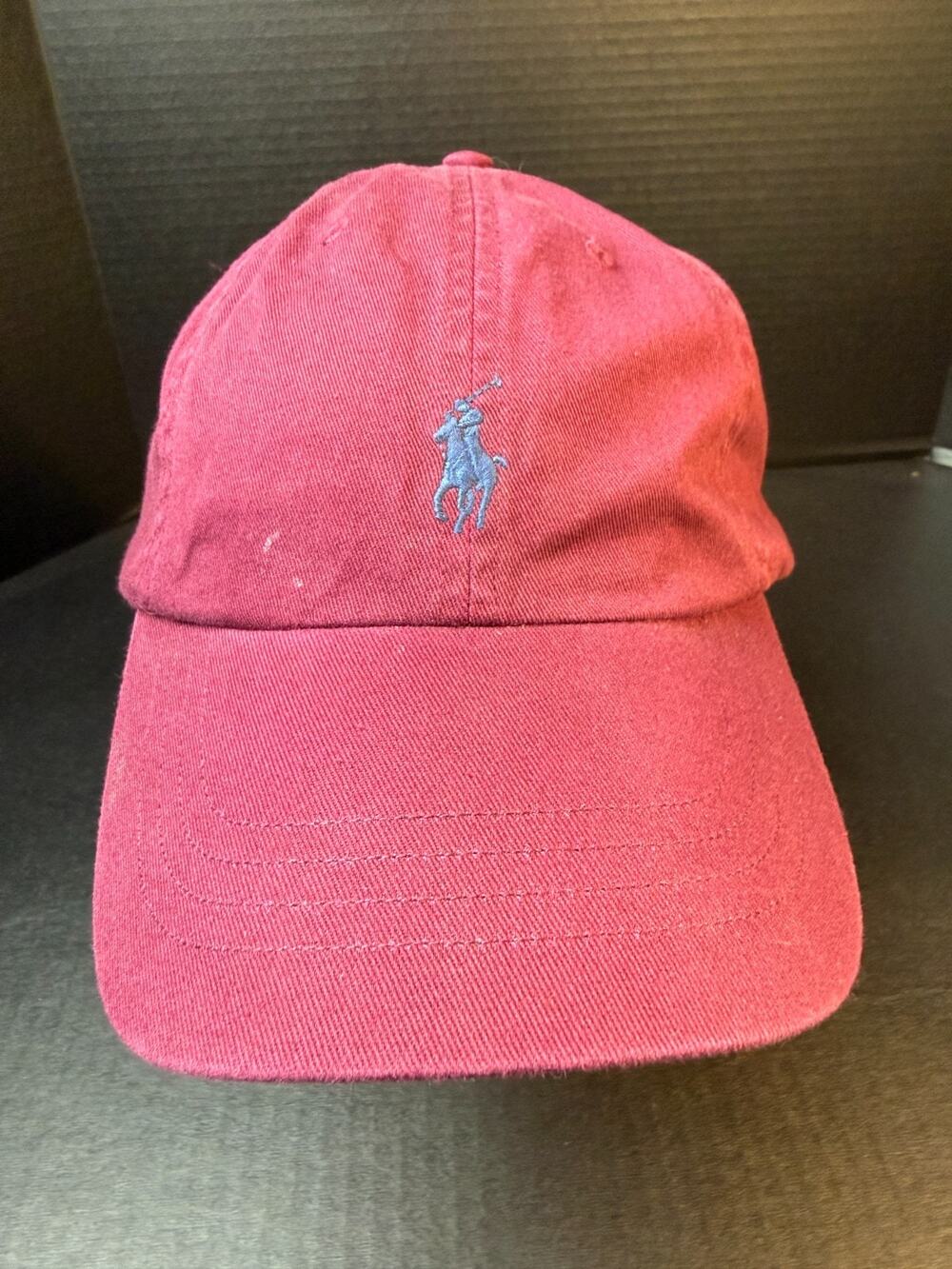 Polo Ralph Lauren Iconic Chino Ball Cap Red Maroon Dad Hat Blue Pony NWT ***READ - Picture 1 of 11